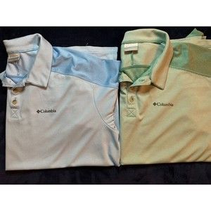 Columbia Short Sleeve Logo Outdoor Polo Shirts Lot Of 2 Men’s XXL 2XL Great Cond